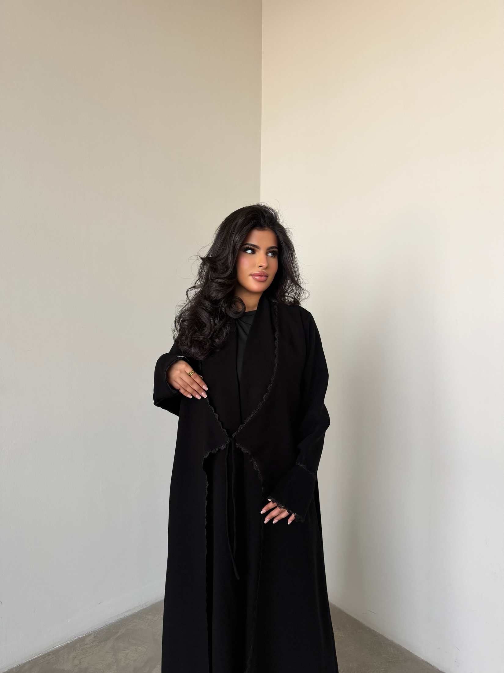 MWT4328 - عباية سيراميك سوداء صيفية - Aya