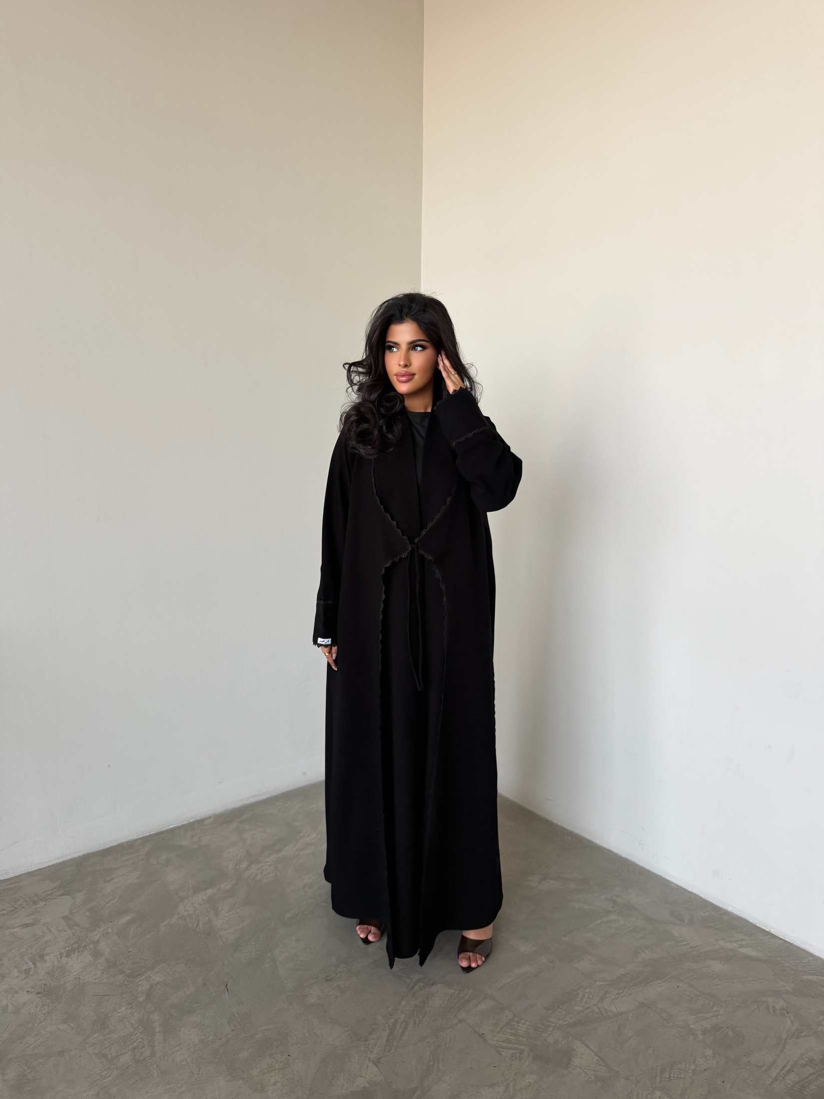 MWT4328 - عباية سيراميك سوداء صيفية - Aya