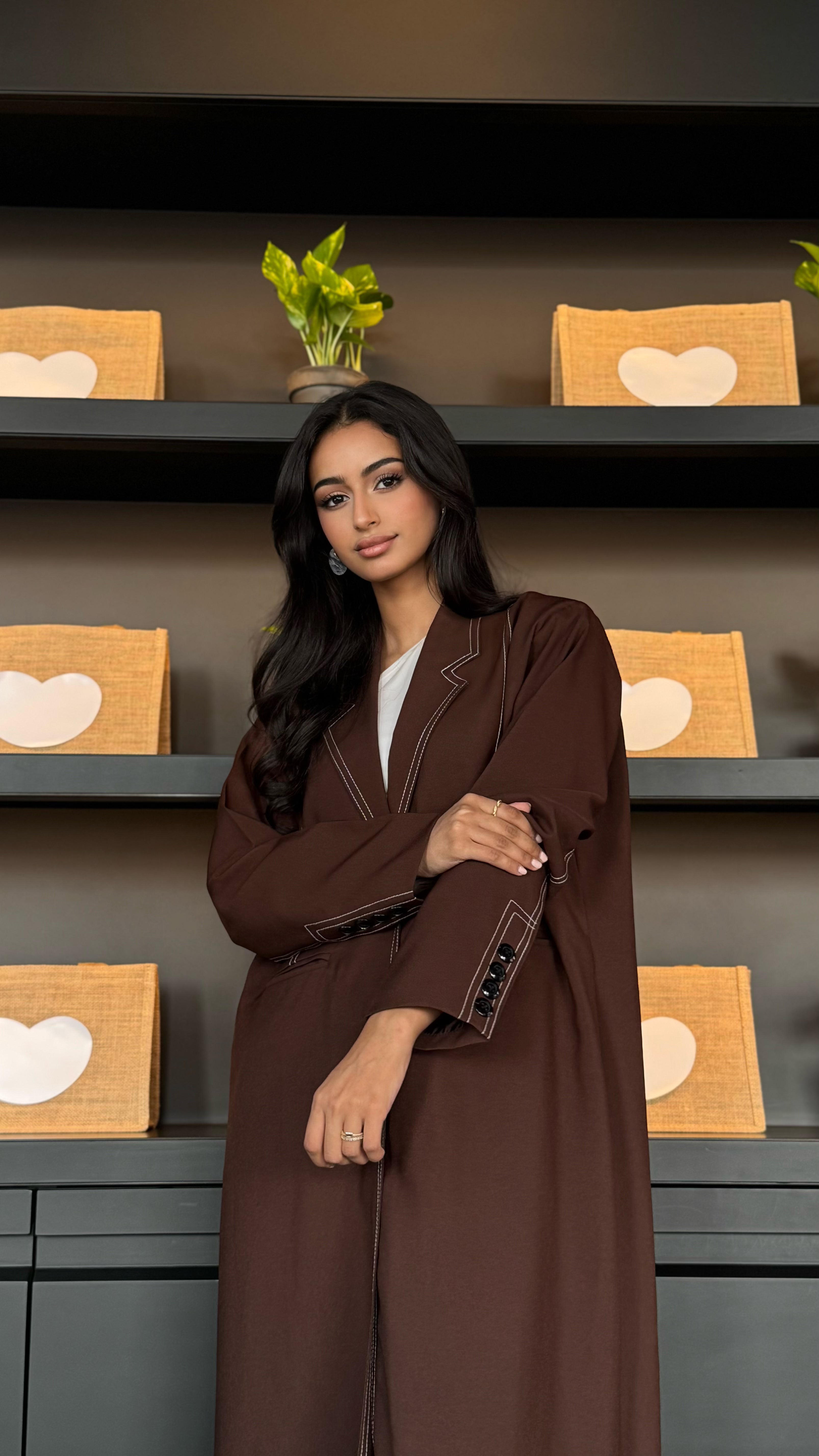MWT323 - بليزر بني مقلم - Aya