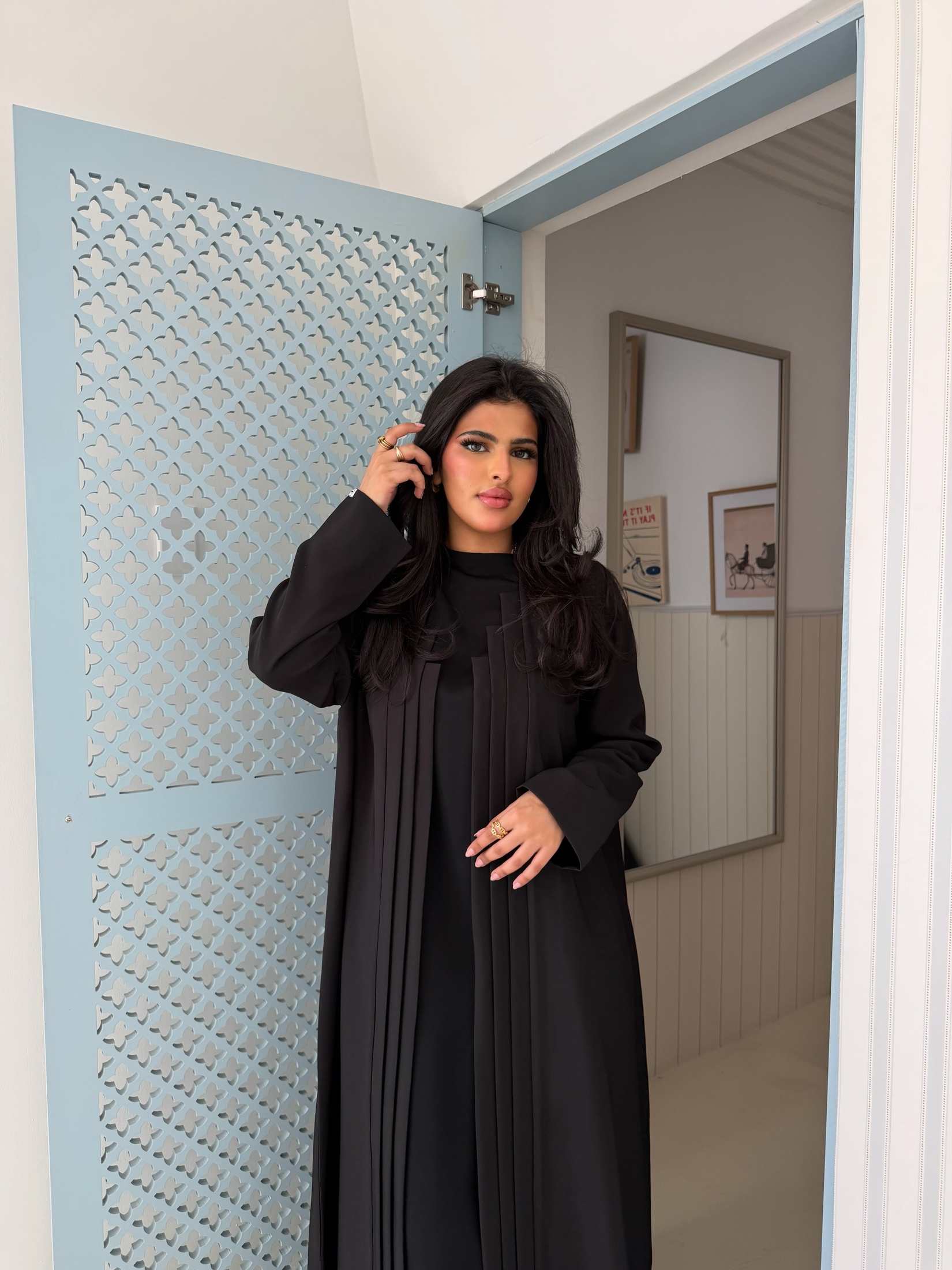 MWT4315 - عباية باربي سوداء يومية - Aya