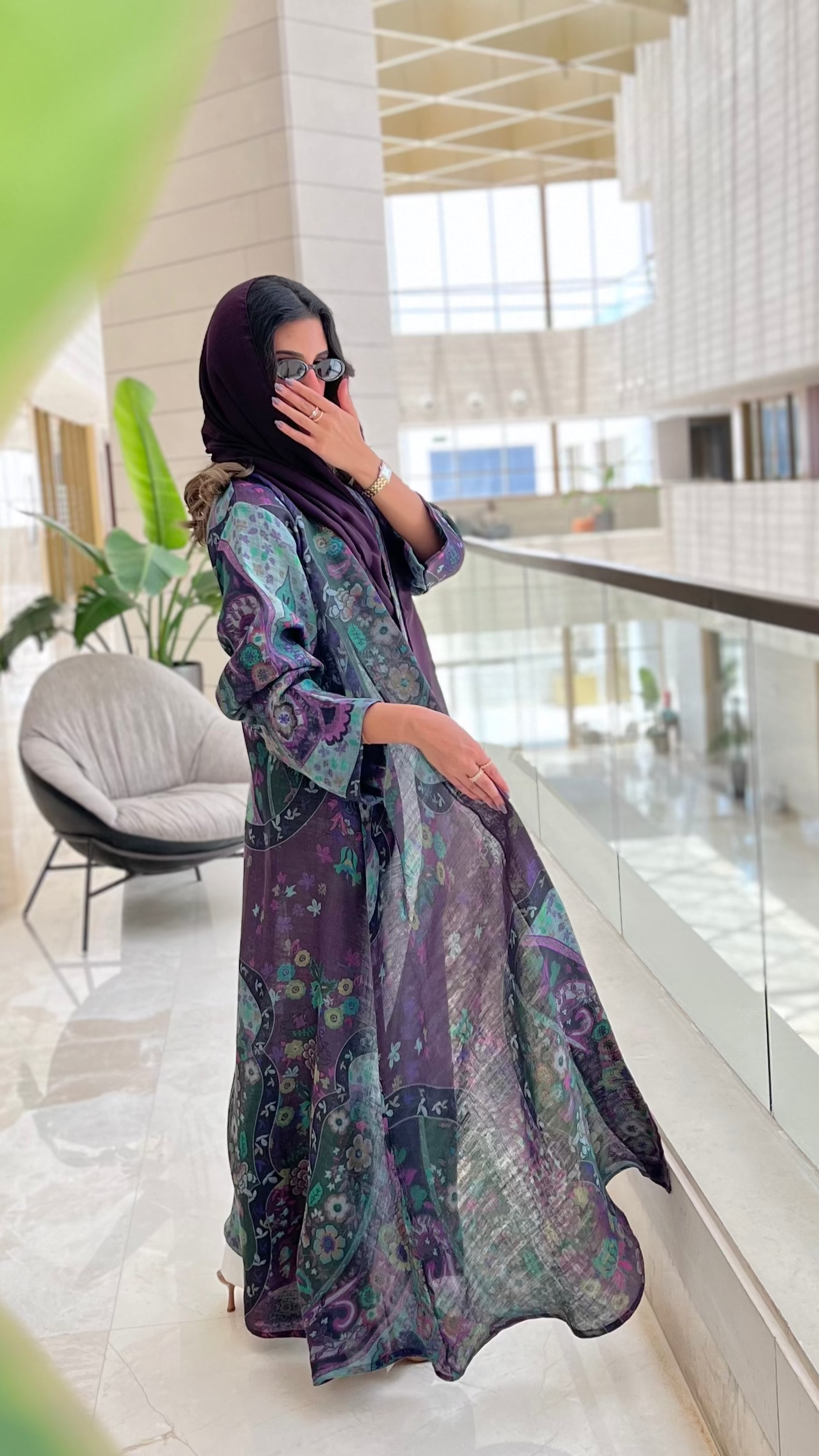 MW1627 - عباية لنن هندي -Indian Linen