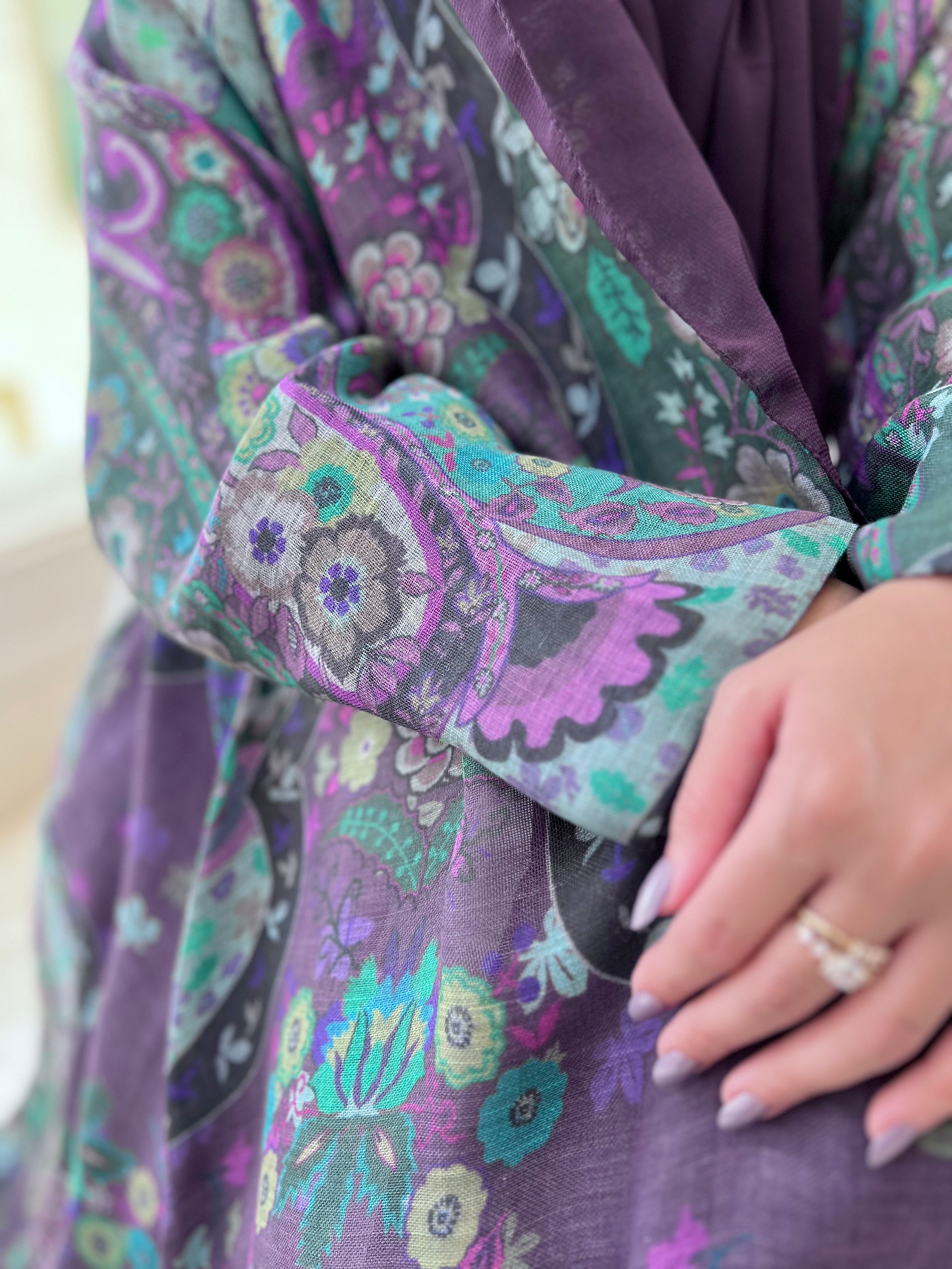 MW1627 - عباية لنن هندي -Indian Linen - Aya