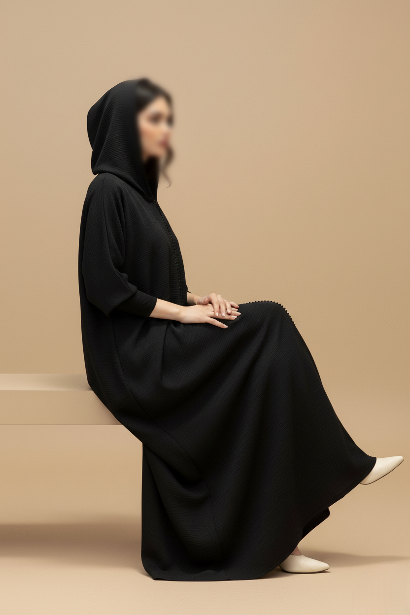 MWT903 - عباية جاكار نص كلوش - Aya