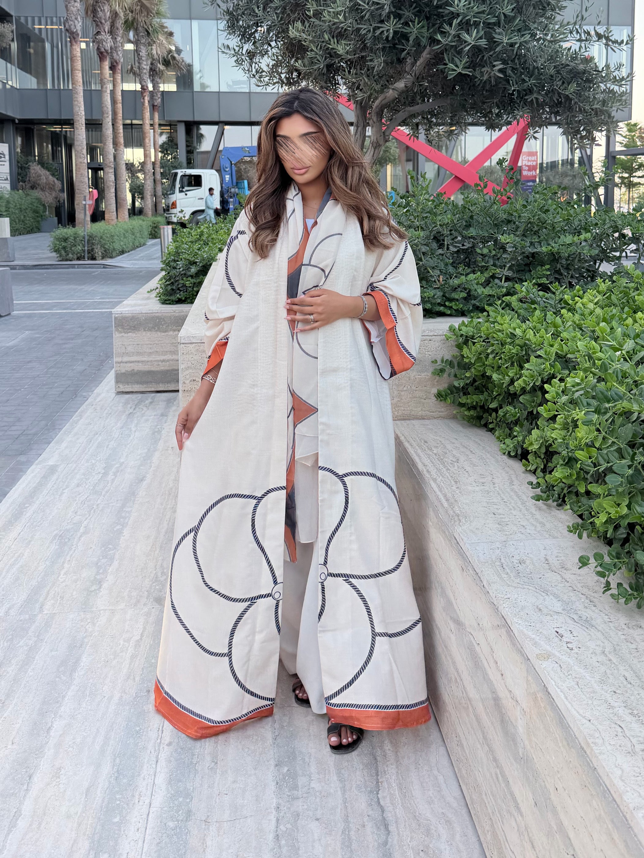 MWT1133 - عباية طباعة | Printed Abaya - Aya