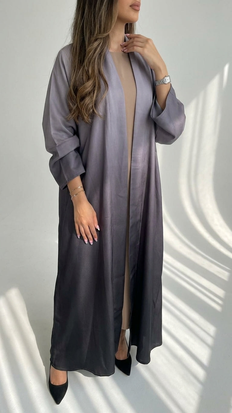 MWT4061 - عباية اومبريه رمادي