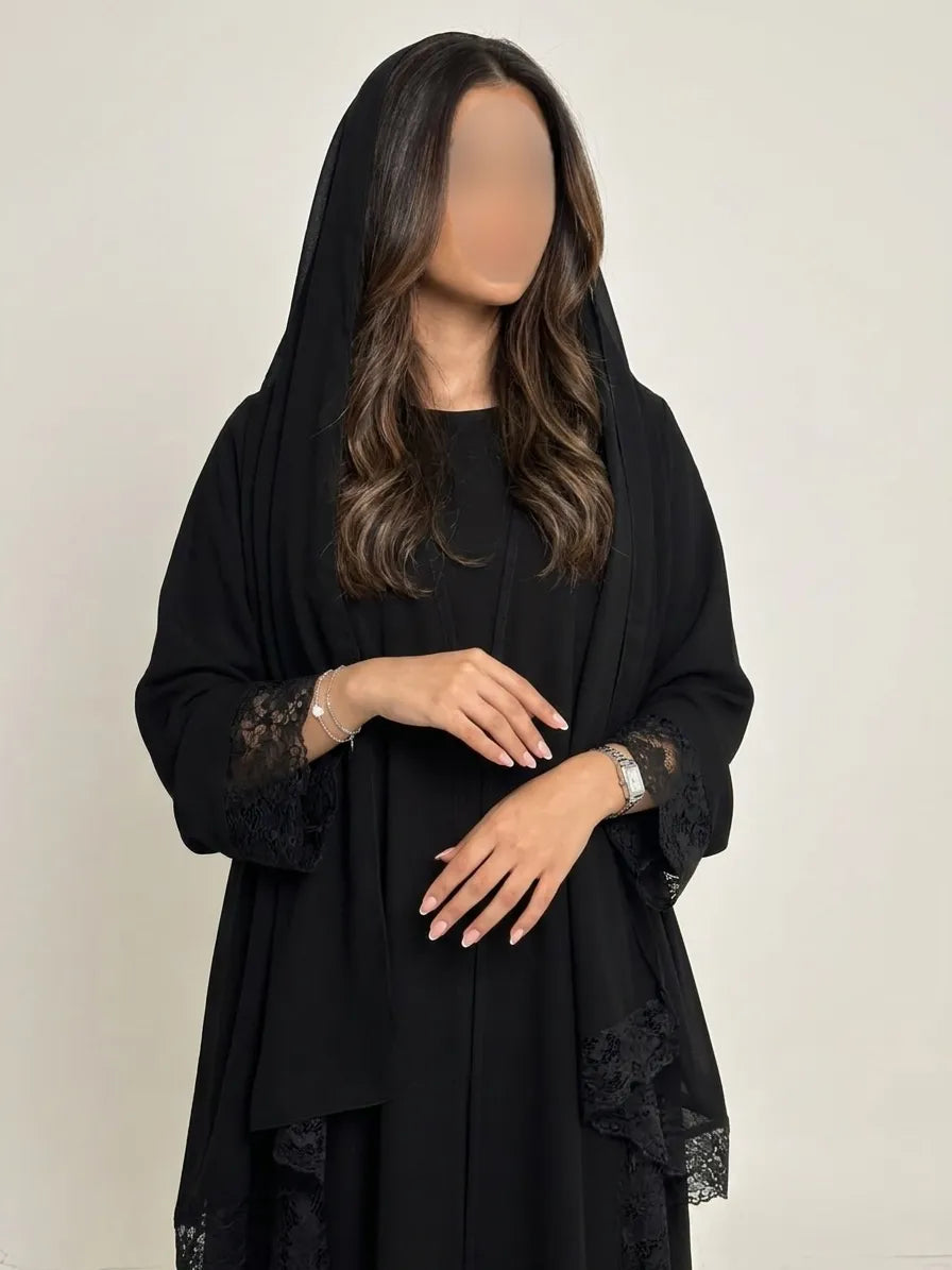 MWT4024 - عباية انيقة | دانتيل أسود - Aya