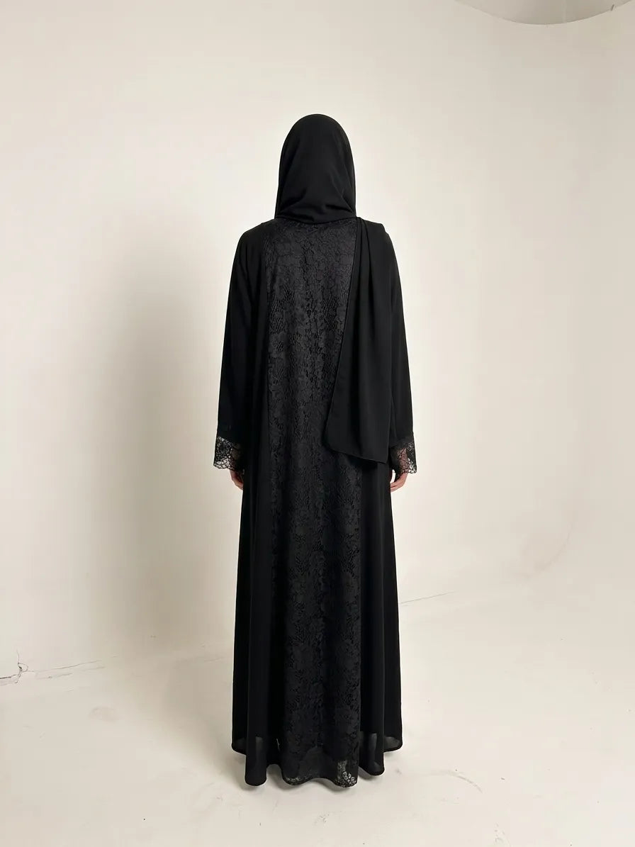 MWT4024 - عباية انيقة | دانتيل أسود - Aya