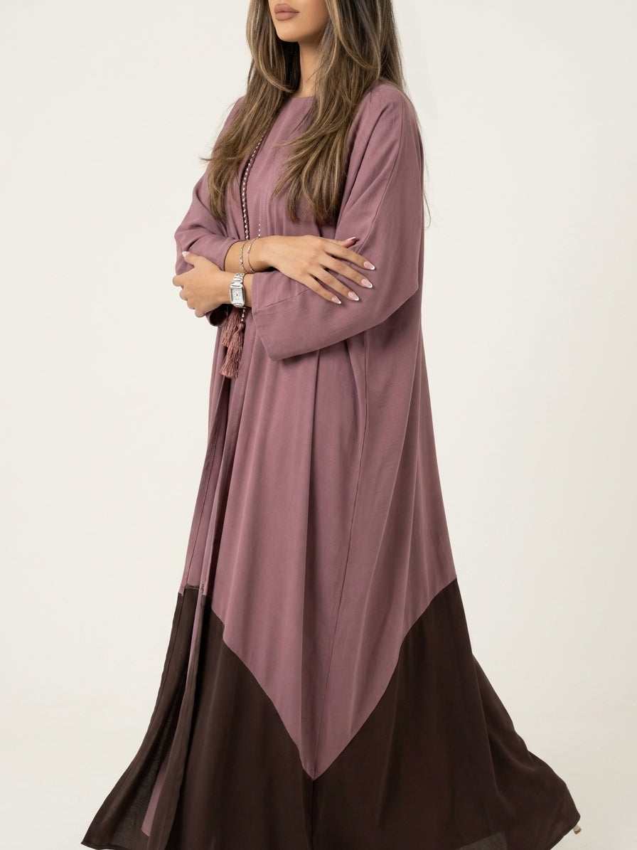 MWT4027 - عبايه كريب مغسول مع اضافه دندوشه