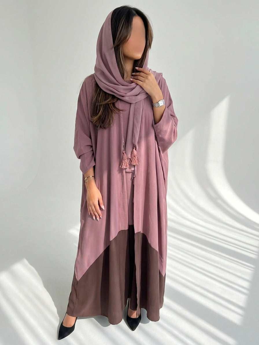 MWT4027 - عبايه كريب مغسول مع اضافه دندوشه