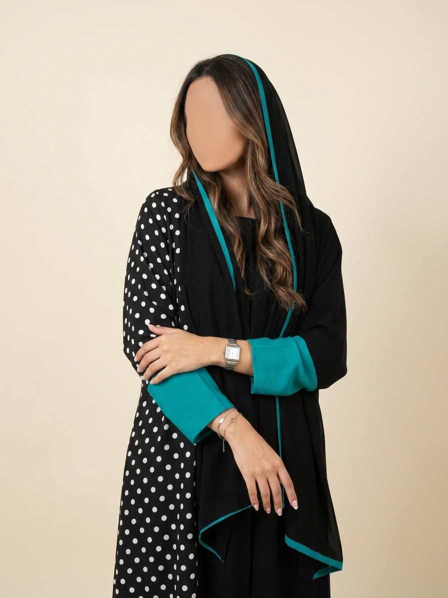 MWT4052 - عبايه كريب  مع اضافه حرير طباعه رايقه وانيقه  وحصريه - Aya