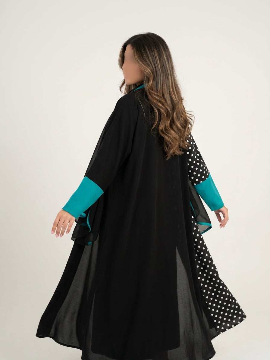 MWT4052 - عبايه كريب  مع اضافه حرير طباعه رايقه وانيقه  وحصريه - Aya