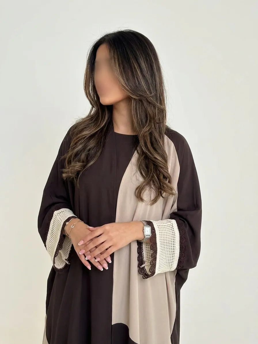 MWT4088 - كريب صيفي بارد مع تدخيلات بيج - Aya
