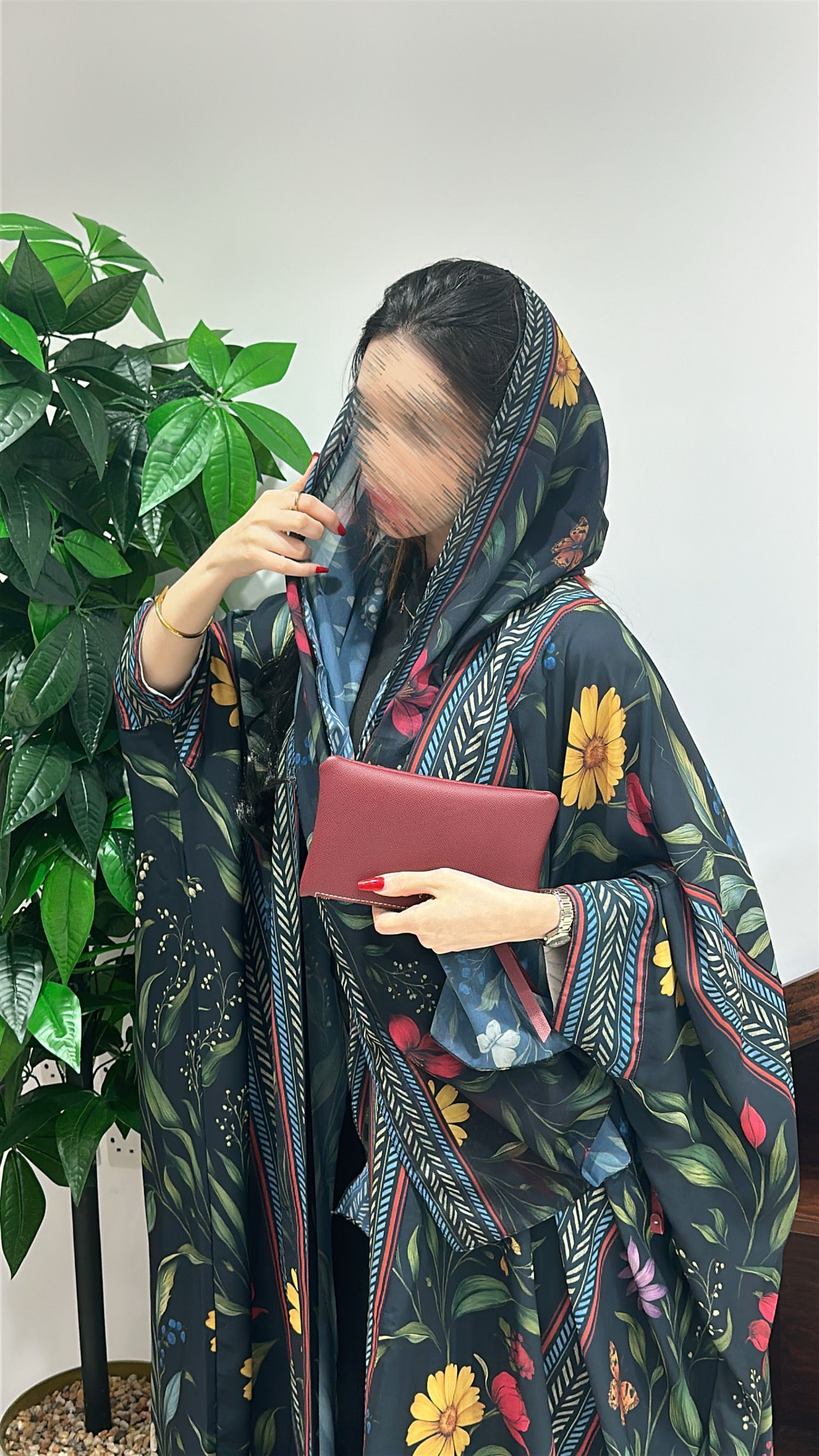 MWT473  - عباية طباعة مشجرة - Aya