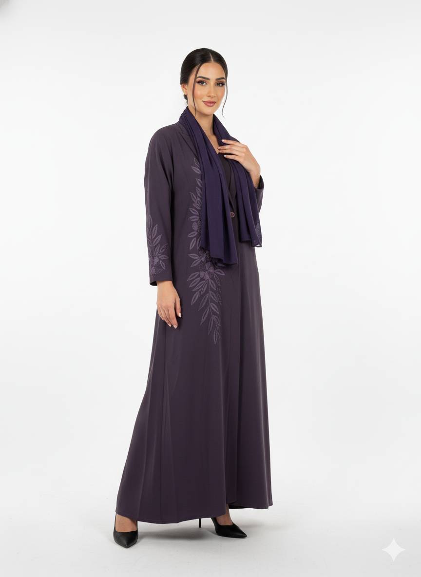 MW645 - Light Crepe Standing with Jacquard Half-Cloche