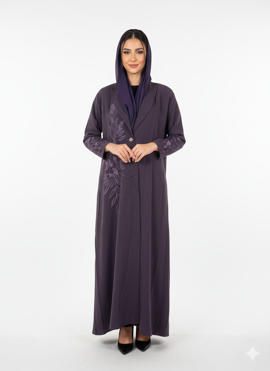 MW645 - Light Crepe Standing with Jacquard Half-Cloche