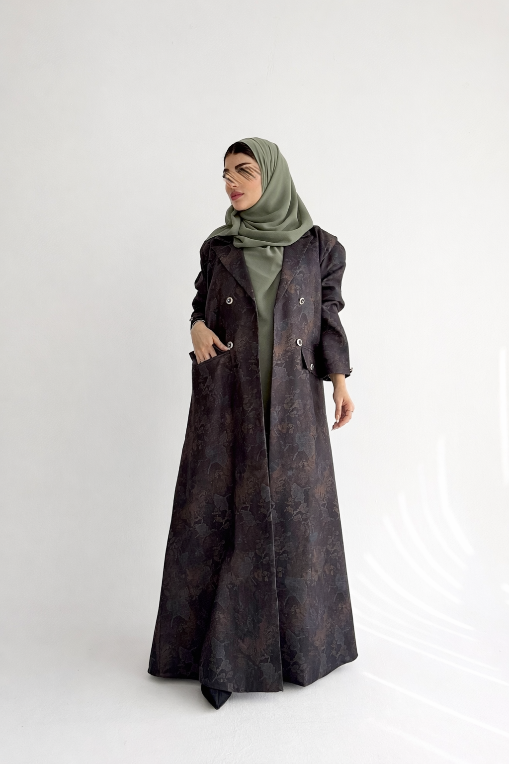 MWT1036 -  عباية بليزر طباعة - Aya