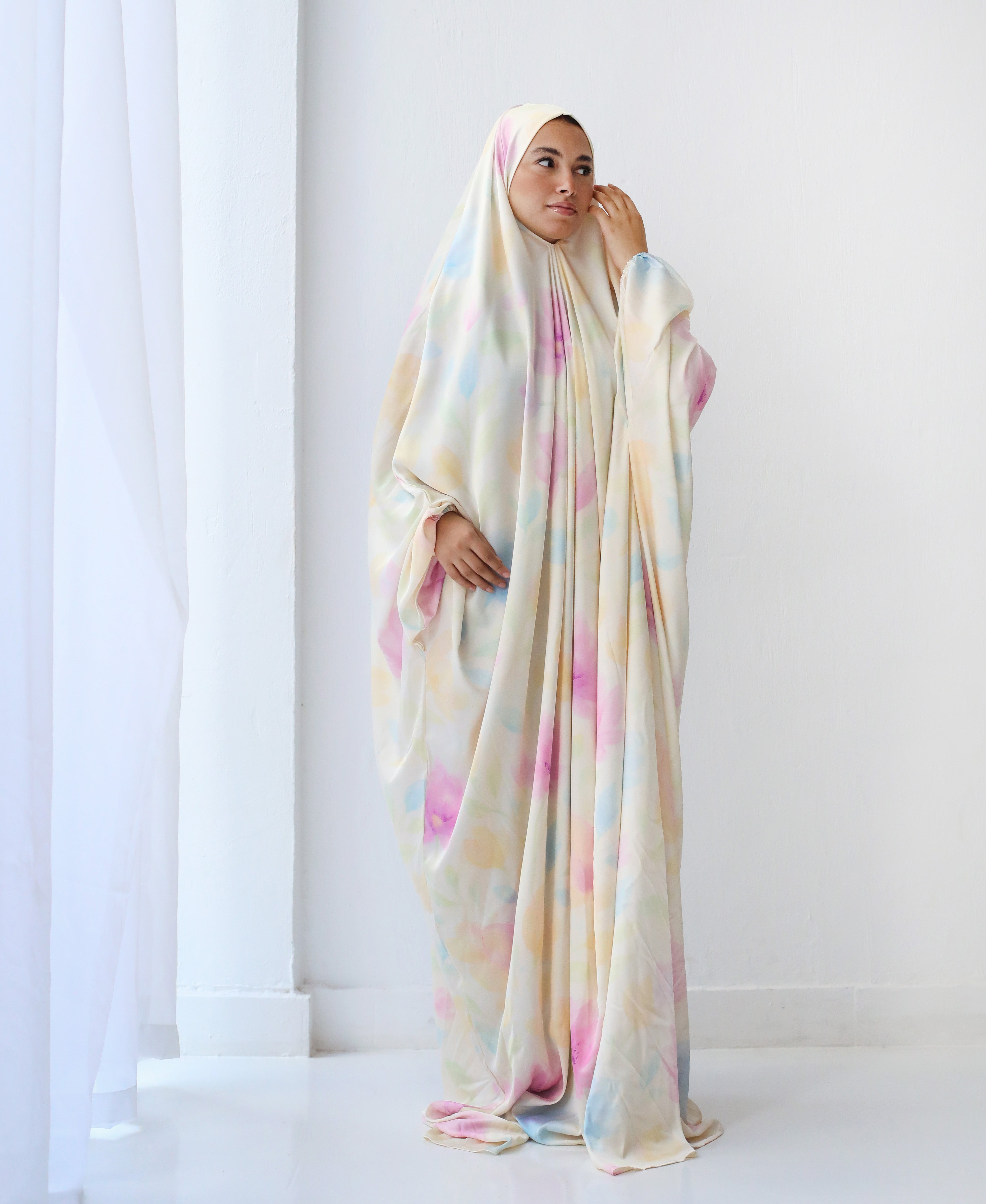 Pastel Fiora Slip On Khimar - Aya