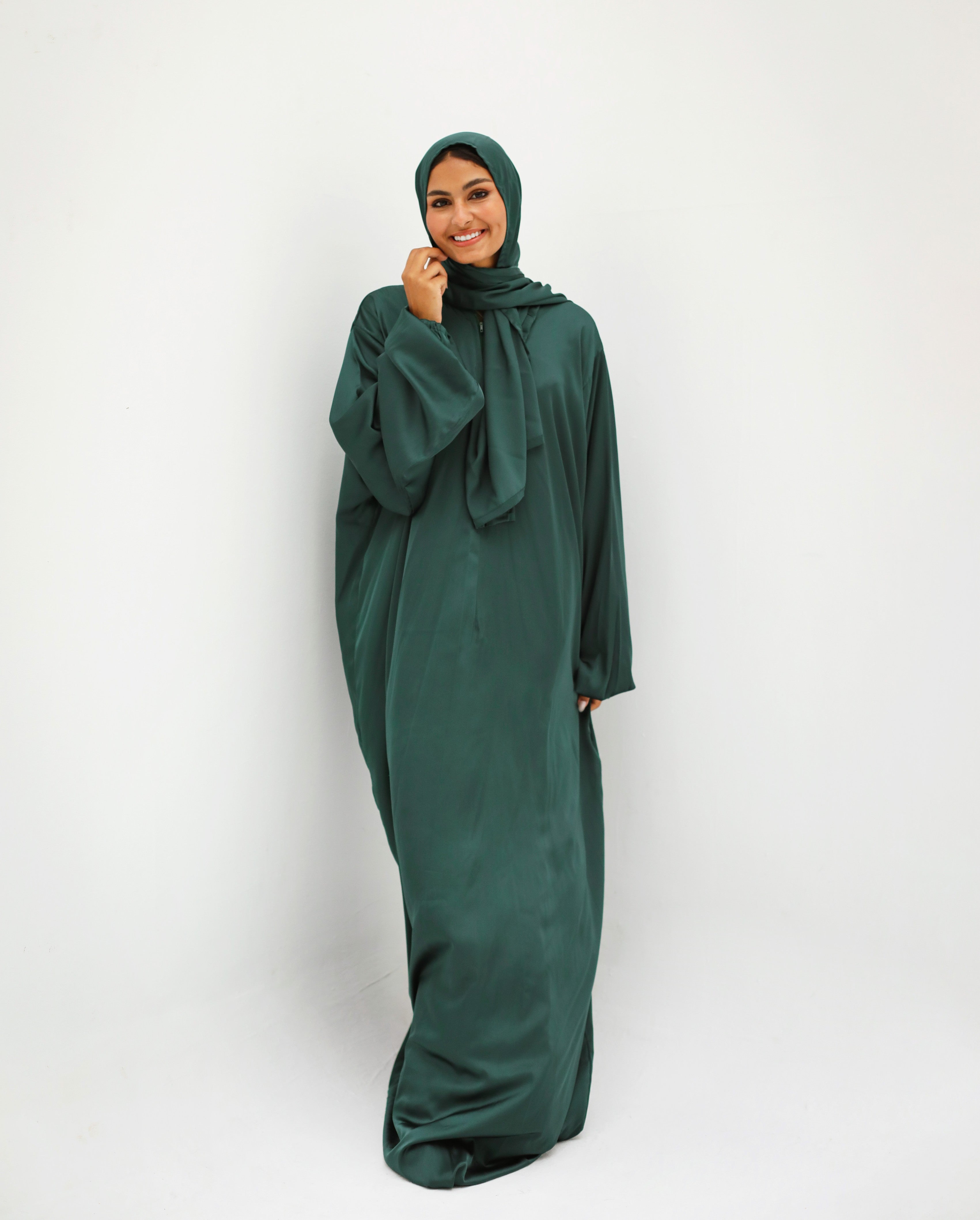 Plain Royal green Prayer Dress - Aya