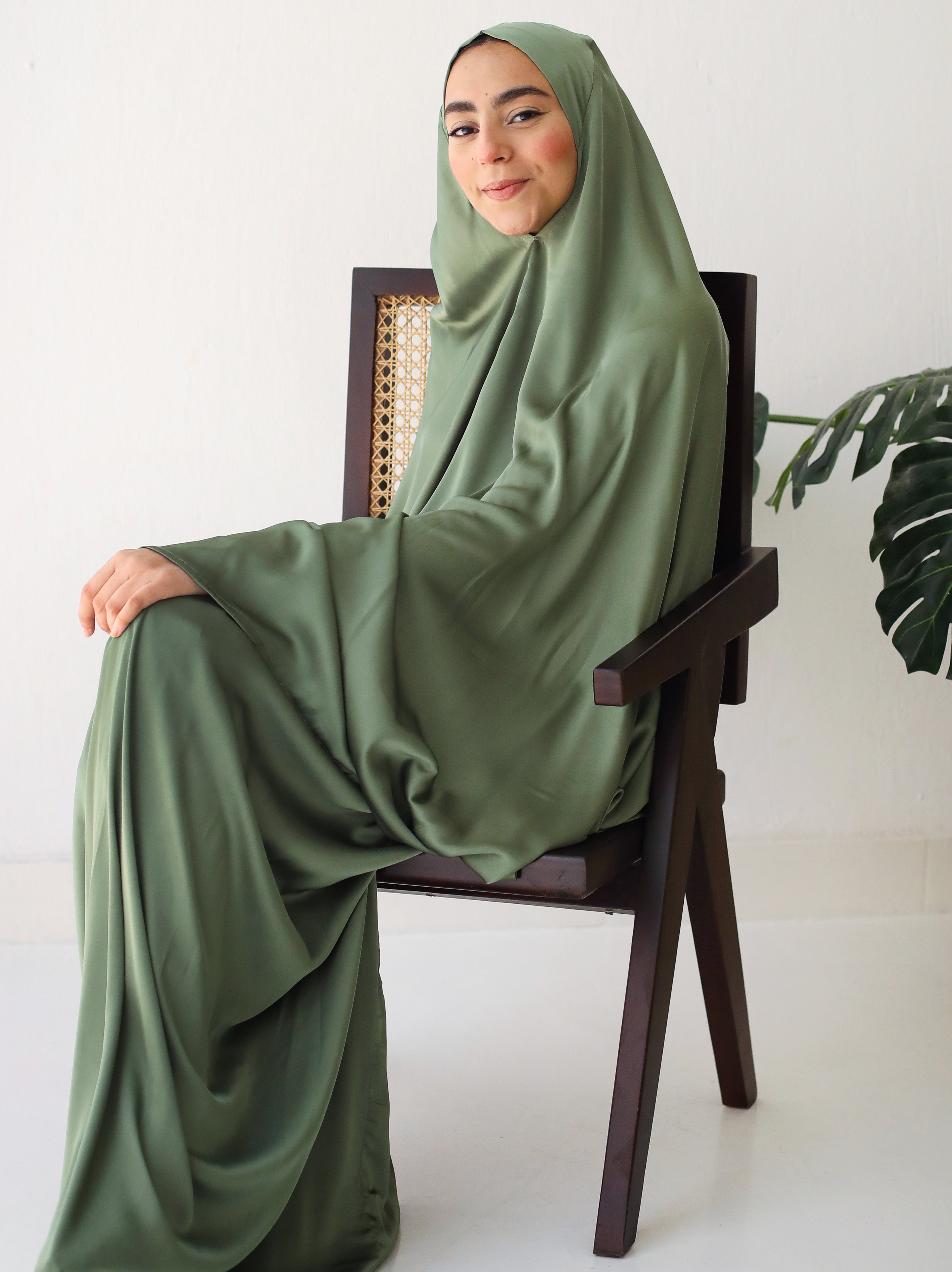 Olive Green Plain Prayer set - Aya