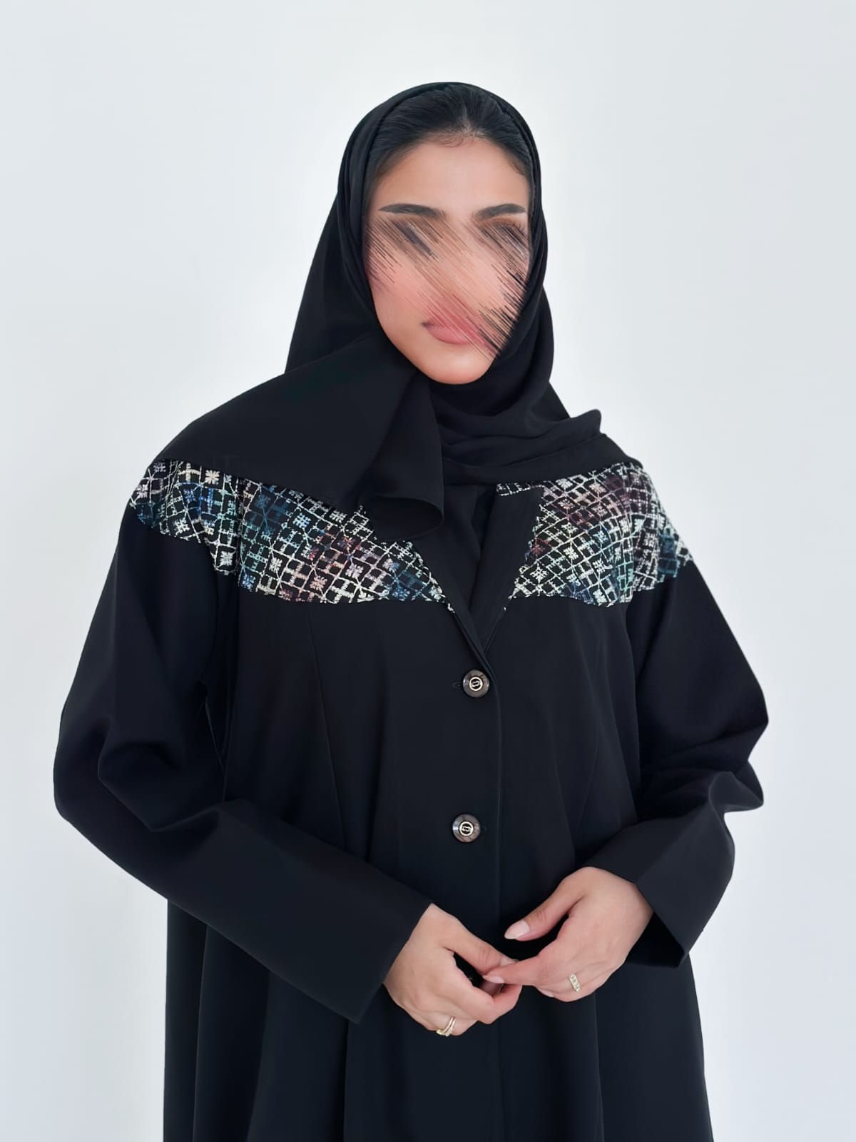 MW1330 - عباية بليزر مع لمسة هندية بألوان زاهية