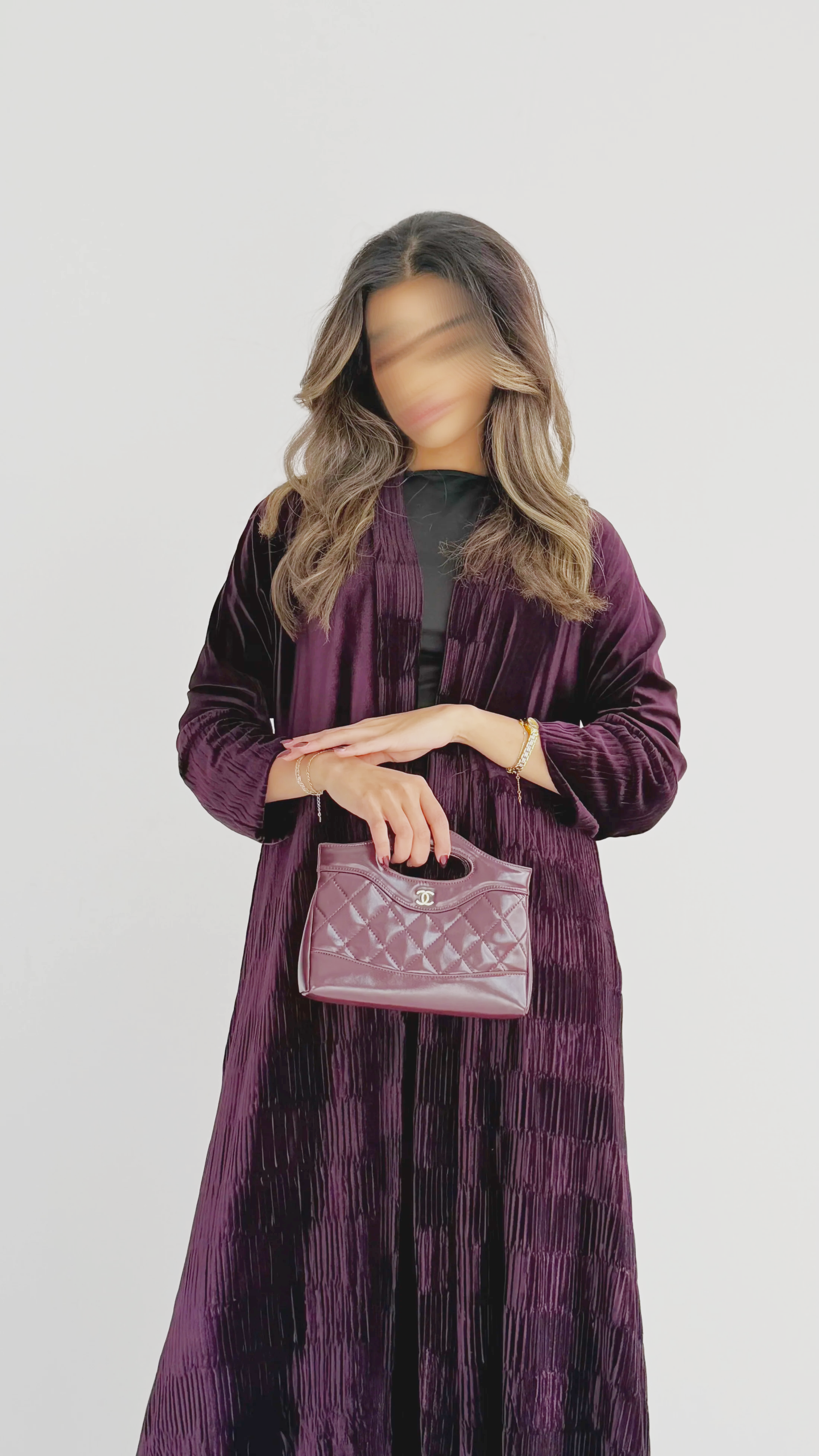 MW645 - Light Crepe Standing with Jacquard Half-Cloche