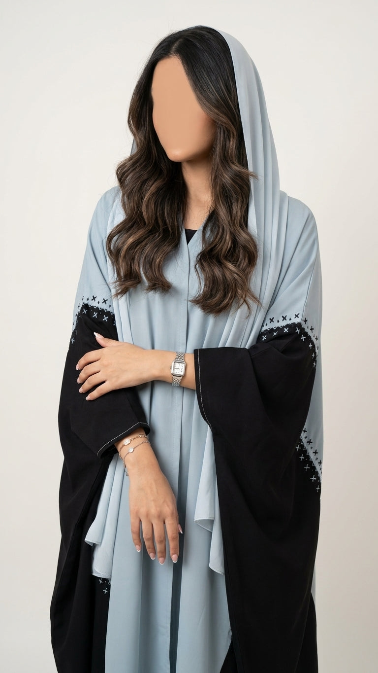 عباية حرير مغسول شك يدوي  - Image 3