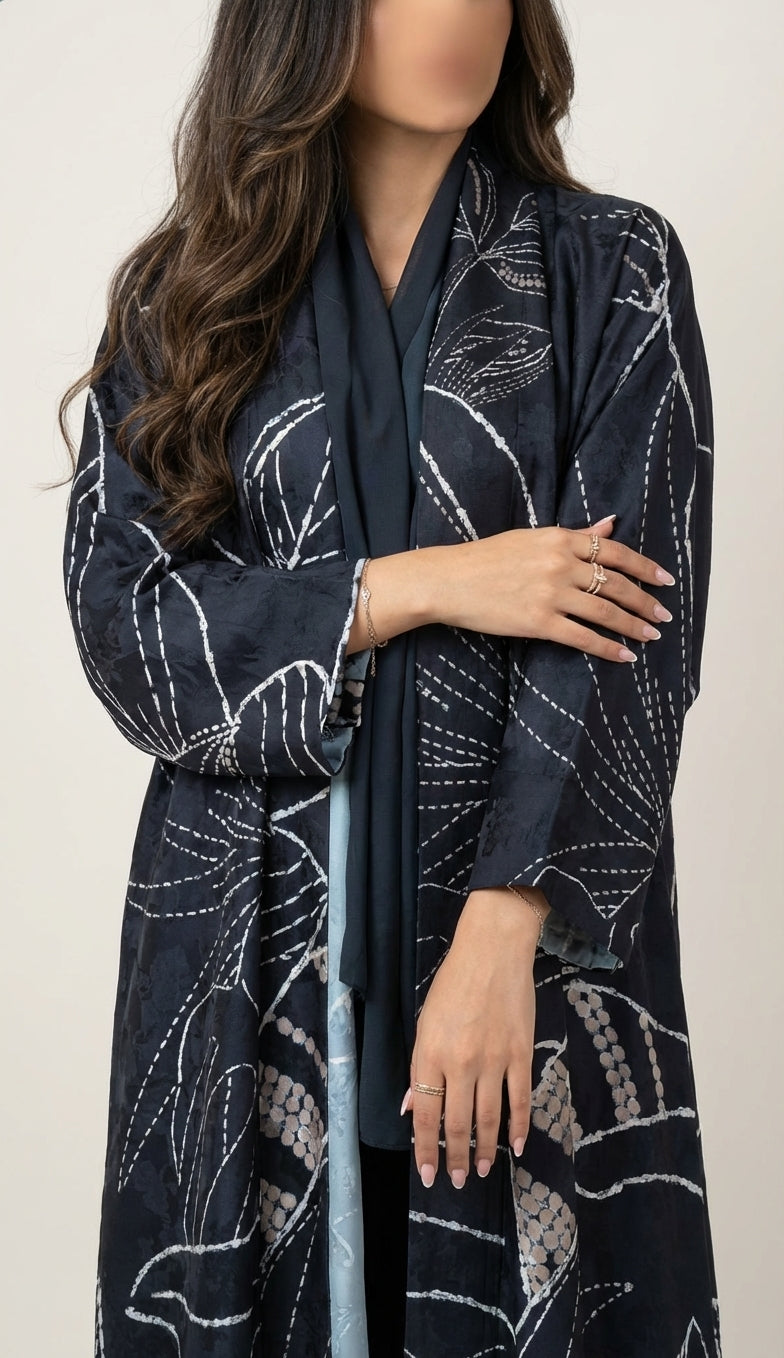 عباية طباعة | Printed Abaya	 - Image 2