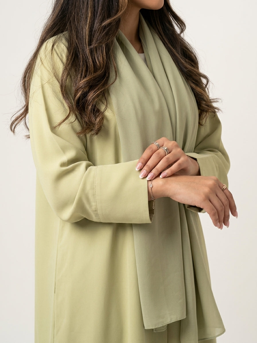 عباية كريب بيسك|Basic Crepe Abaya - Image 2
