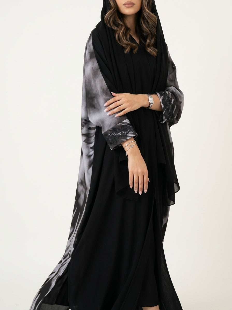 عباية طباعة | Printed Abaya - Image 2