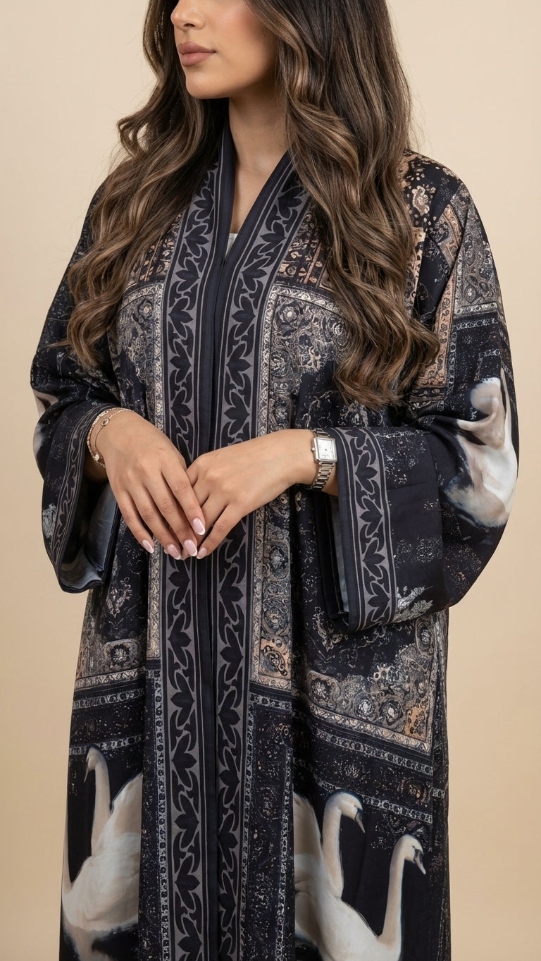 عباية طباعة | Printed Abaya	 - Image 4