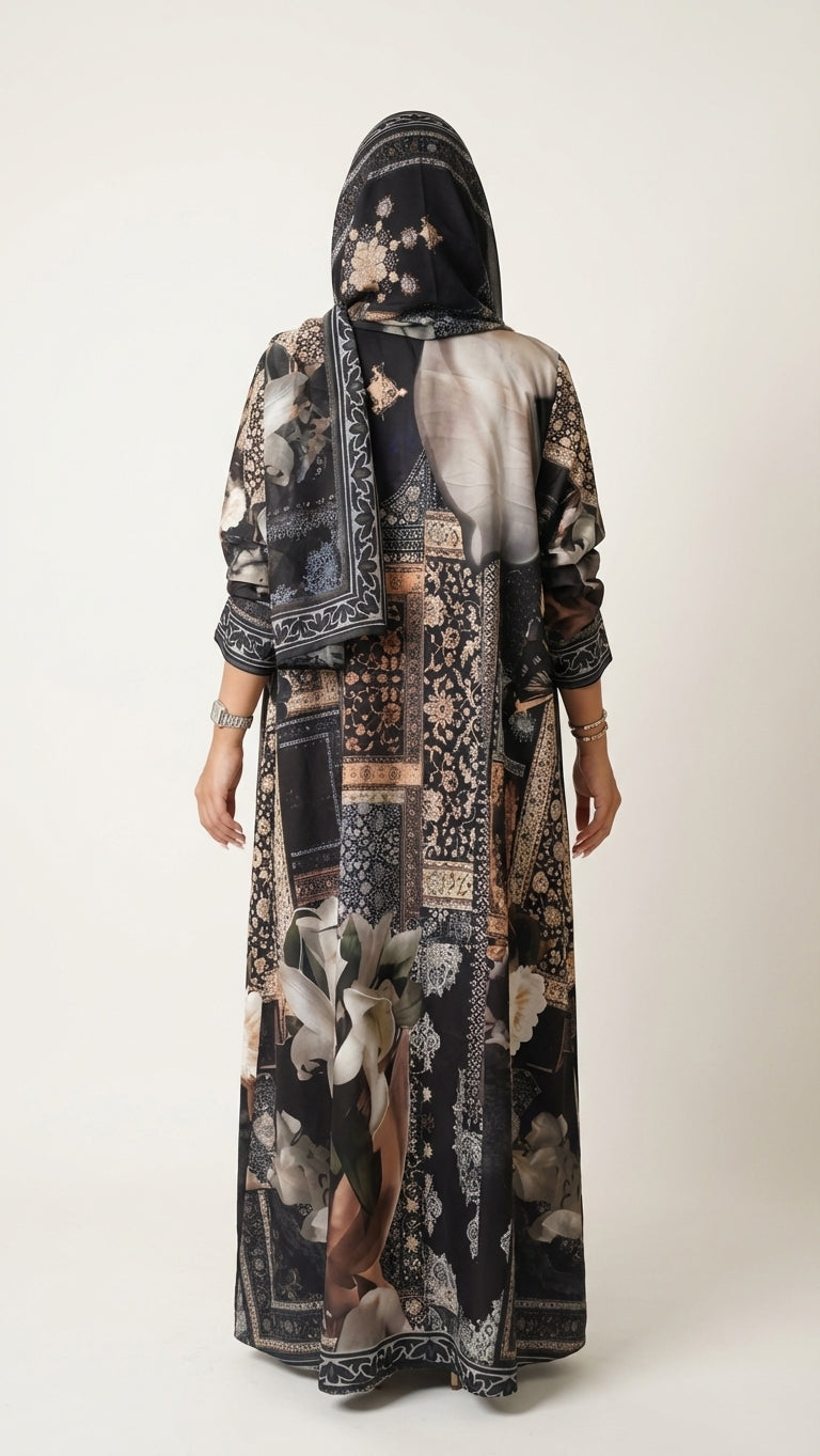 عباية طباعة | Printed Abaya	 - Image 3