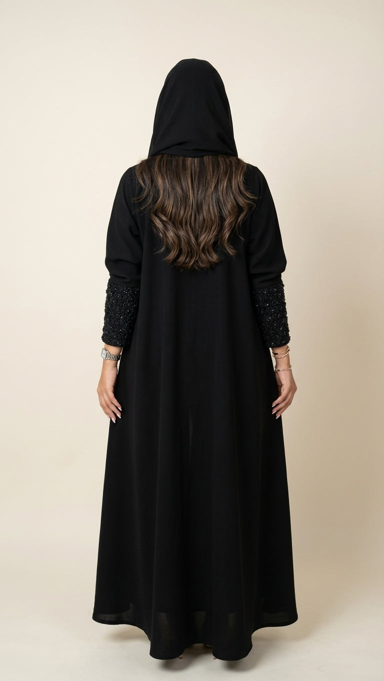 عباية كريب بشك وردات  - Image 4