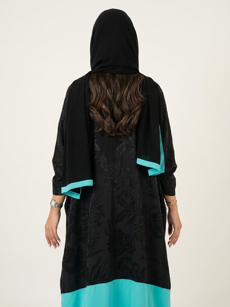 عباية جاكار بتدخيله قماش سادة - Image 4