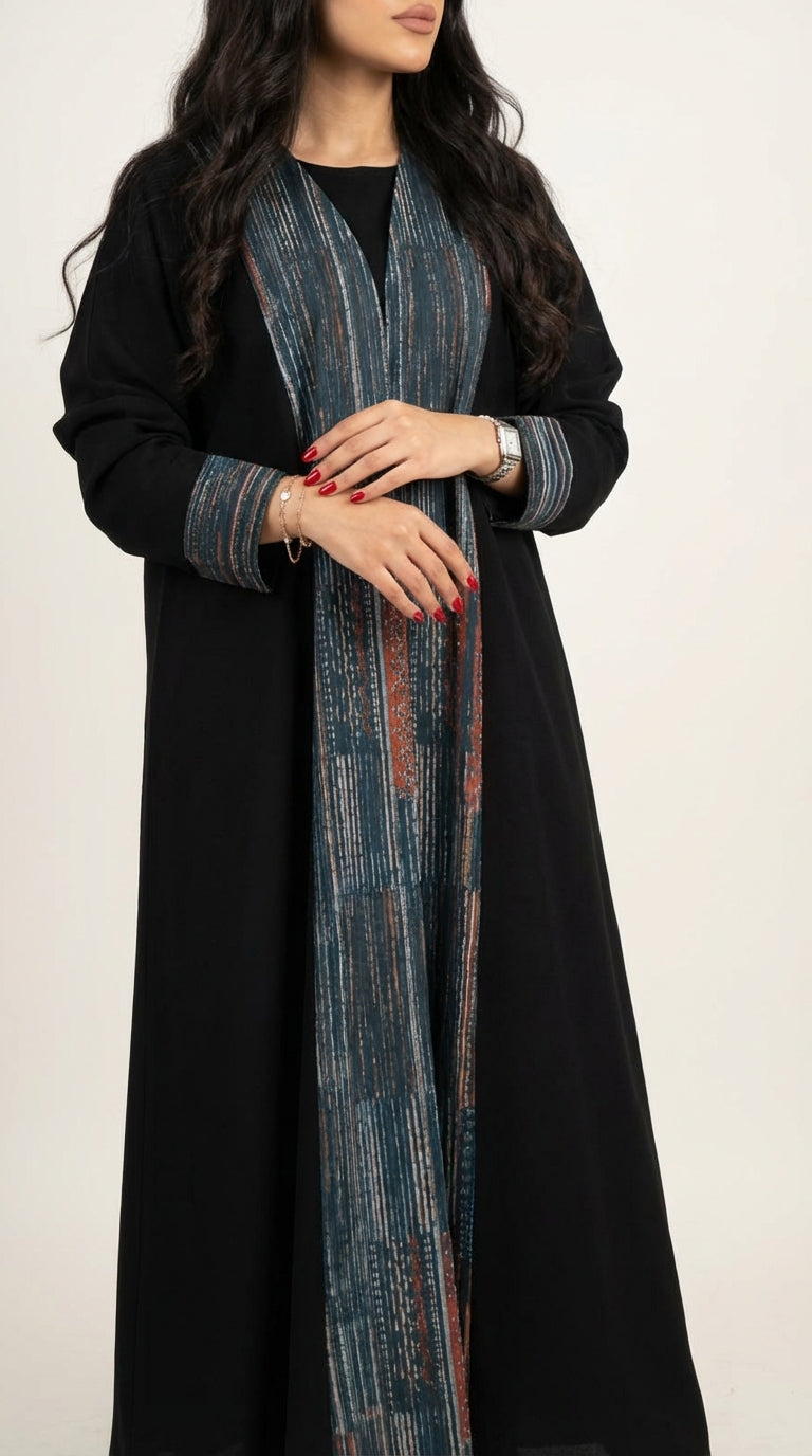 عباية اسود بتدخيله لنن طباعة - Image 1