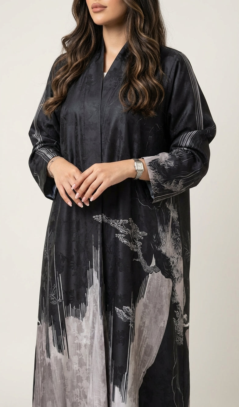 عباية طباعة | Printed Abaya	 - Image 3