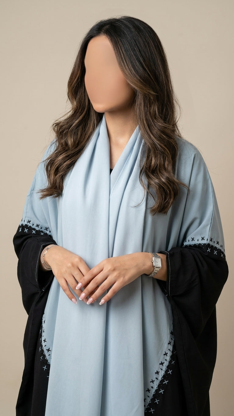 عباية حرير مغسول شك يدوي  - Image 5
