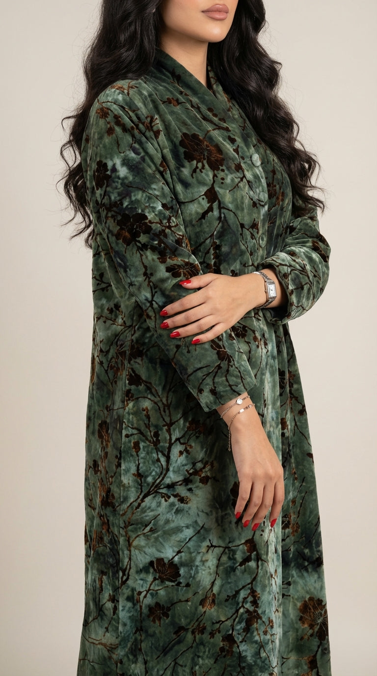 عباية بليزر جاكار منقوش - Image 1