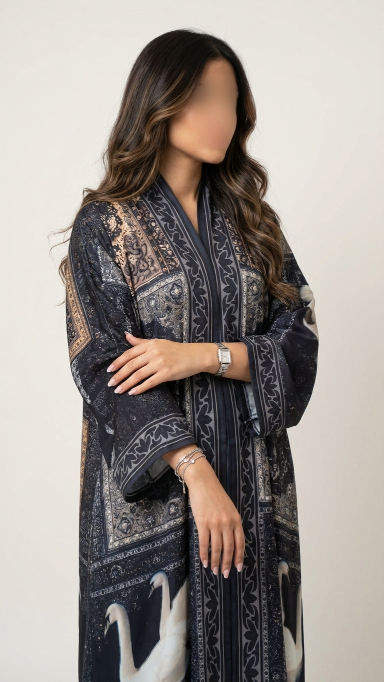 عباية طباعة | Printed Abaya	 - Image 1
