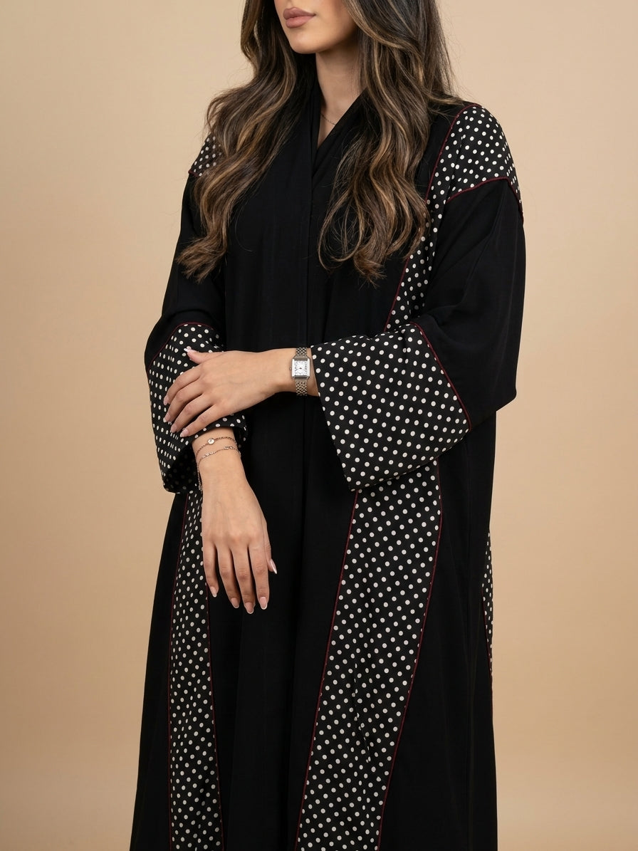 عباية منقطه بتدخيلة قيطان برغندي  - Image 2