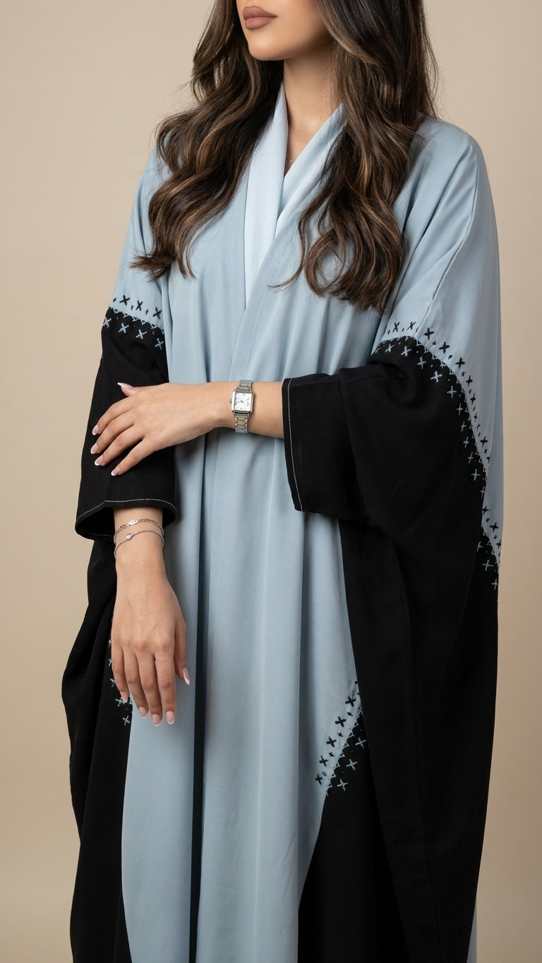 عباية حرير مغسول شك يدوي  - Image 2