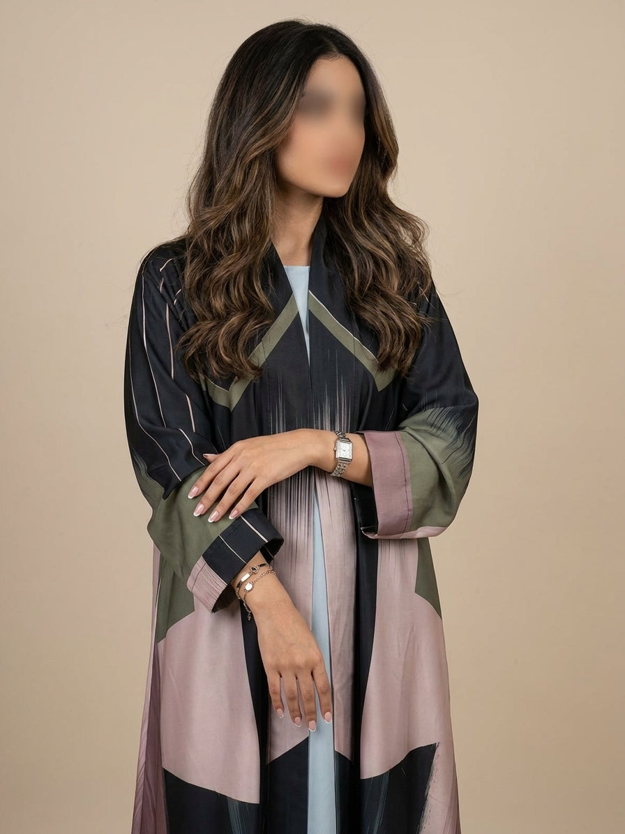 عباية طباعة | Printed Abaya	 - Image 1