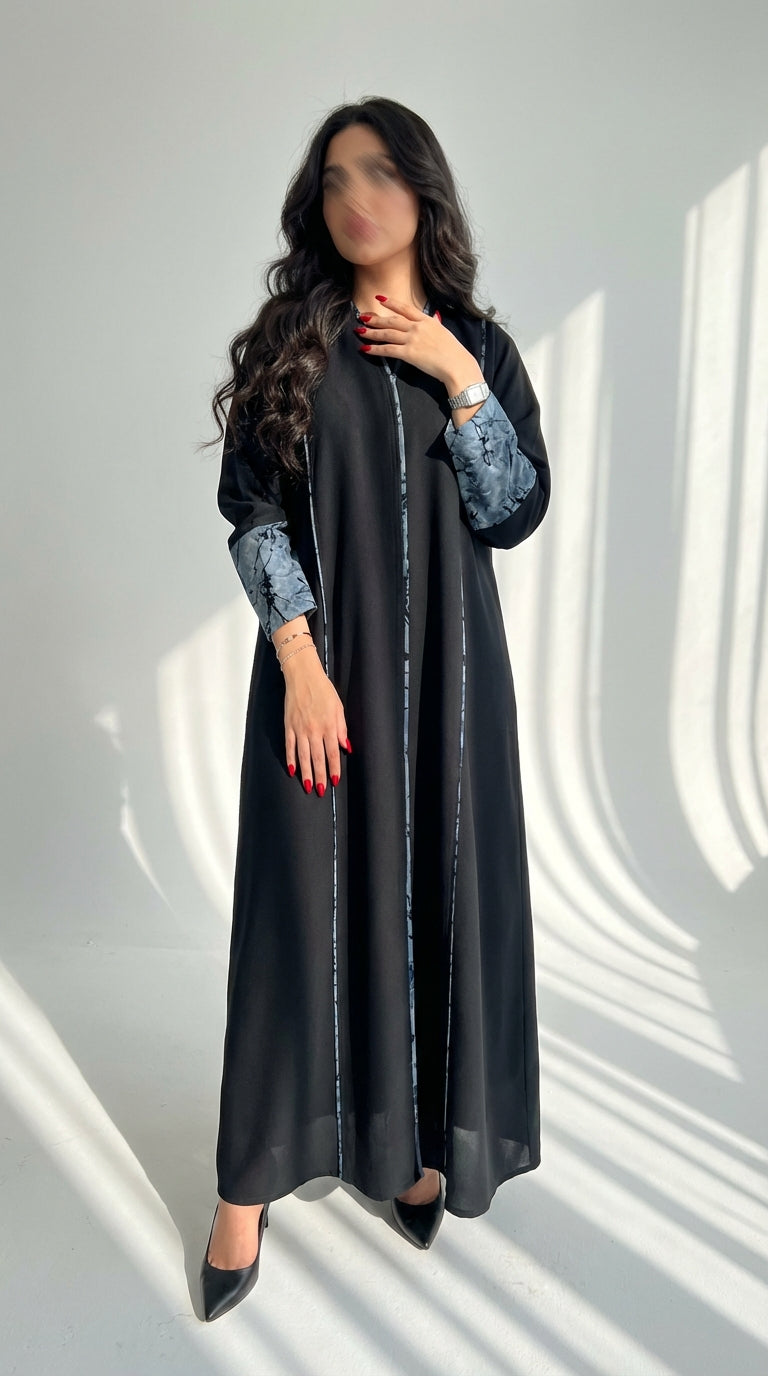 عباية اسود بتدخيلة بالامام - Image 1