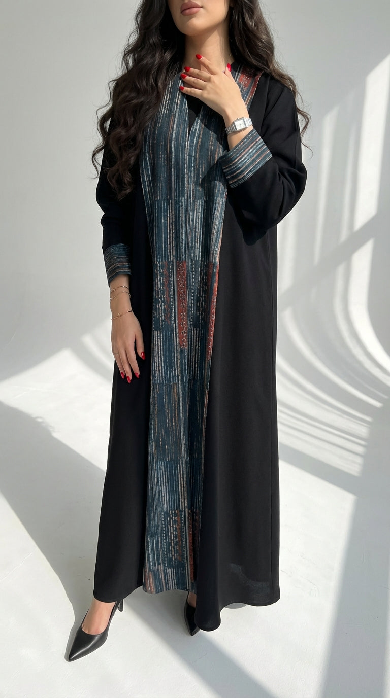 عباية اسود بتدخيله لنن طباعة - Image 2