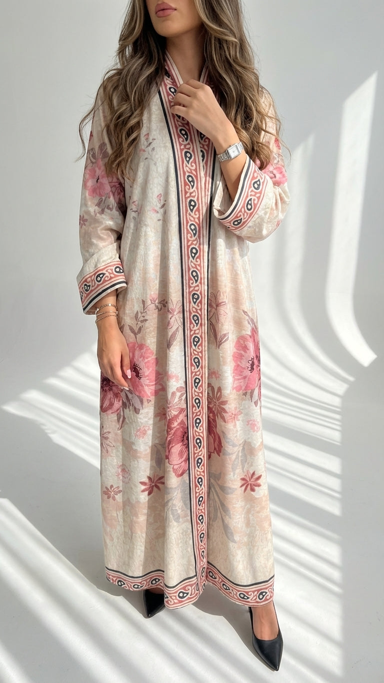 عباية طباعة | Printed Abaya	 - Image 2