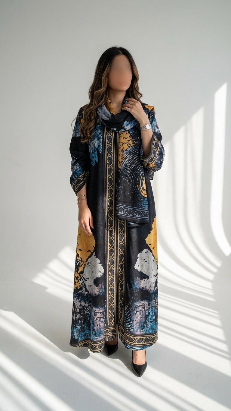 عباية طباعة | Printed Abaya	 - Image 1