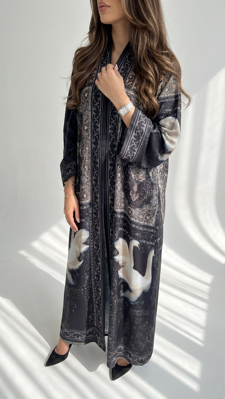 عباية طباعة | Printed Abaya	 - Image 2