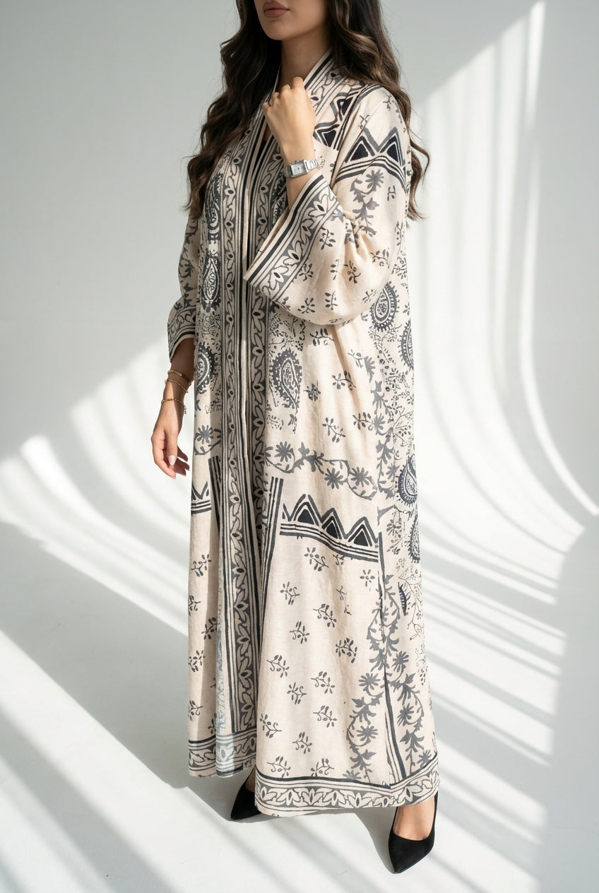 عباية طباعة | Printed Abaya	 - Image 1