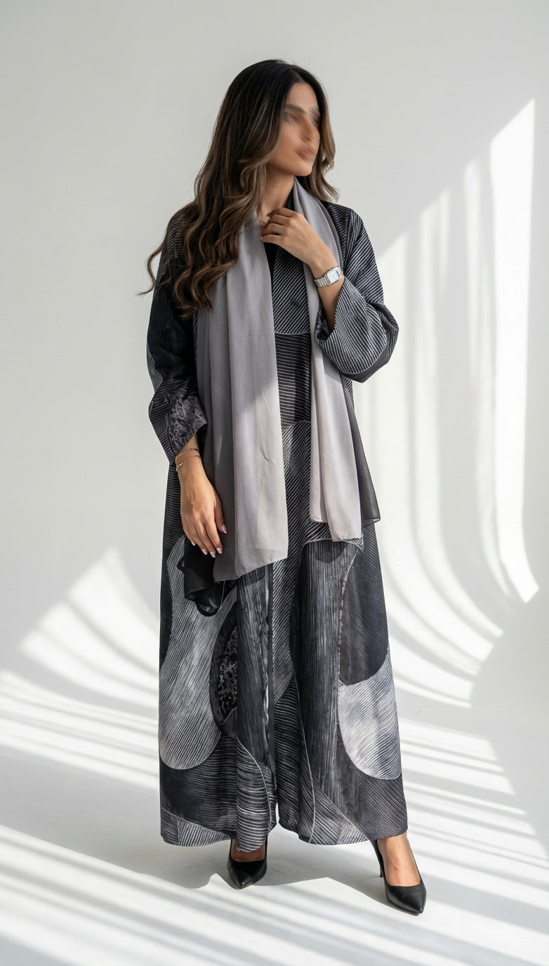 عباية طباعة | Printed Abaya	 - Image 1