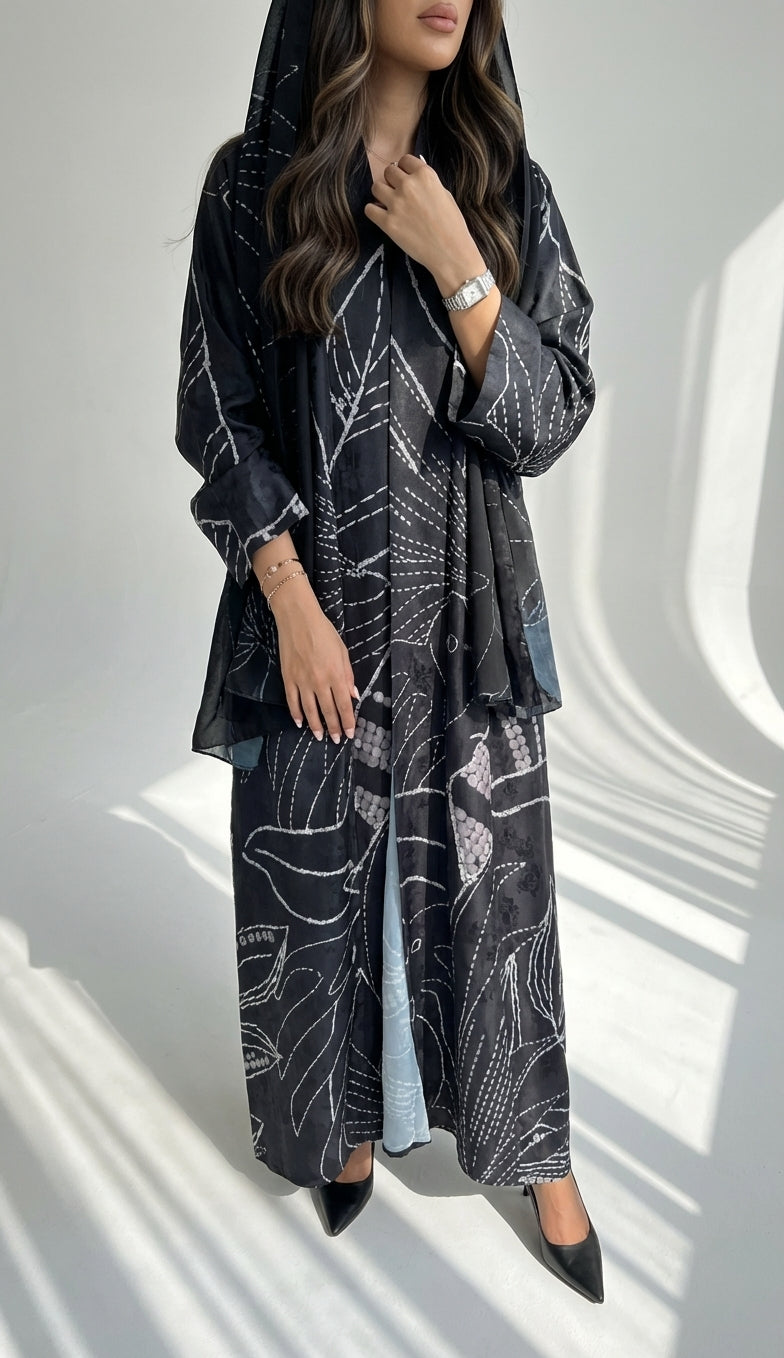 عباية طباعة | Printed Abaya	 - Image 3