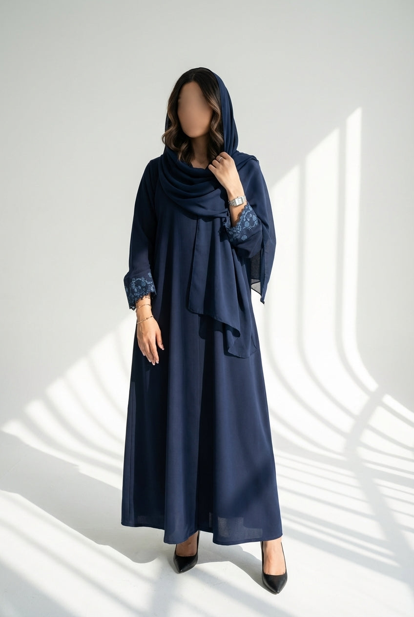 عباية كريب بتدخيلة كلفة تطريز - Image 1